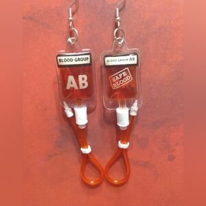 Unique Blood Group AB Earrings